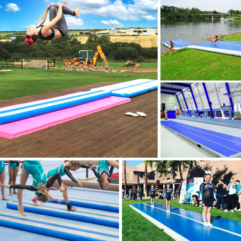 Felfújható gimnasztikai matrac edzéshez, jóga, taekwondo, bukfenc védelem, sportfelszerelés, csiszolt levegő párna