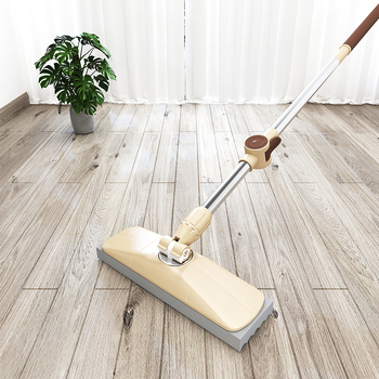 Električni mop s ravnom glavom od ljepilnog pamuka, bezkontaktno cijedjenje, rotacijsko iscijeđivanje, debeli spremnik, teleskopska ručka 120 cm