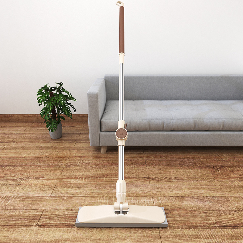 Električni mop s ravnom glavom od ljepilnog pamuka, bezkontaktno cijedjenje, rotacijsko iscijeđivanje, debeli spremnik, teleskopska ručka 120 cm