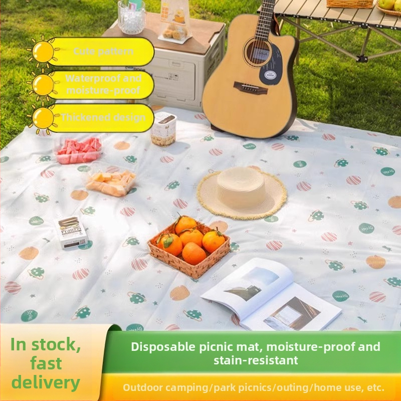 Outdoor pikniková podložka – proti vlhkosti, hrubá kempingová podložka, ľahko prenosná na jar a jeseň, pláž a výlety