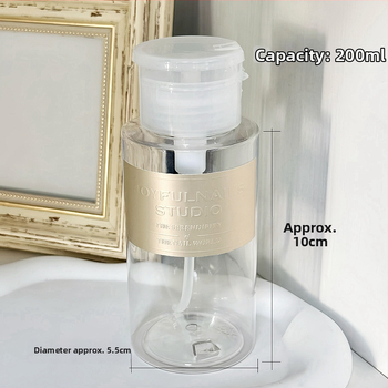 Priehľadná fľaša s pumpou na odstraňovanie laku na nechty, 200 ml, japonský štýl, prenosná fľaša