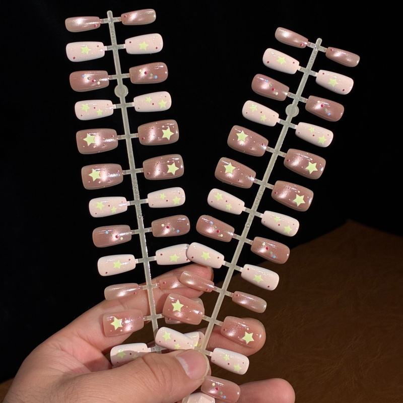 30 šarenih zvijezda, ručno izrađeni nosivi nokti – komplet za nail art