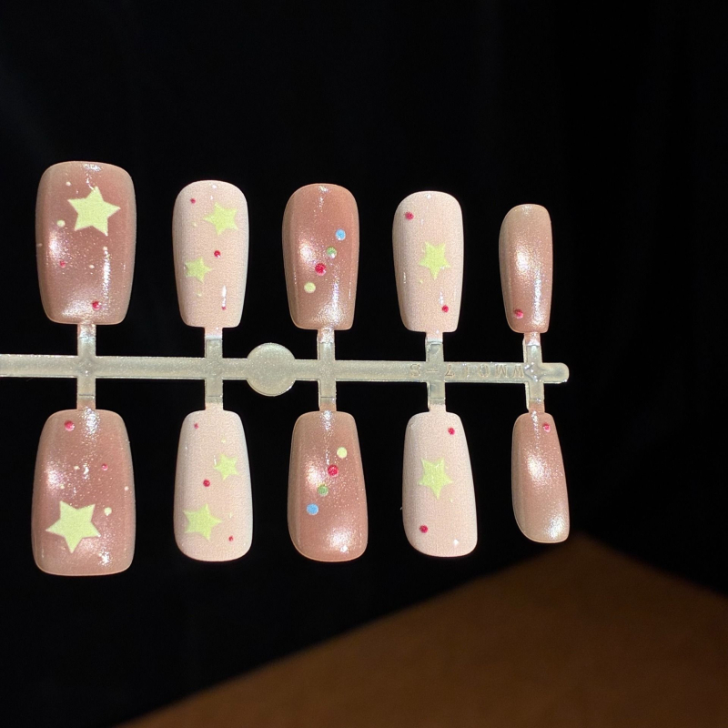 30 šarenih zvijezda, ručno izrađeni nosivi nokti – komplet za nail art