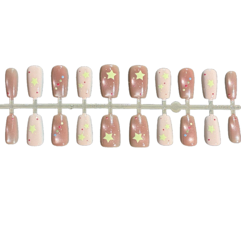 30 šarenih zvijezda, ručno izrađeni nosivi nokti – komplet za nail art