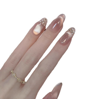 No Regrets: Ručno izrađeni nokti za nošenje s cat-eye efektom, luksuzni gel nokti, set od 10 komada