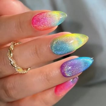 Cat Eye ukrasne naljepnice za nokte – candy boje, za nošenje i uklanjanje, sanjasti gradijent boja, 24 komada