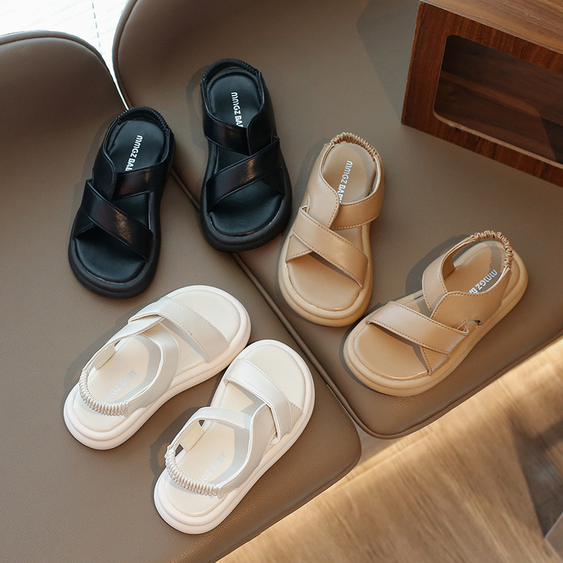 Gyerekeknek készült koreai stílusú nyári strandpapucs, puha talpú, csúszásmentes, nyitott lábujjú, slip-on