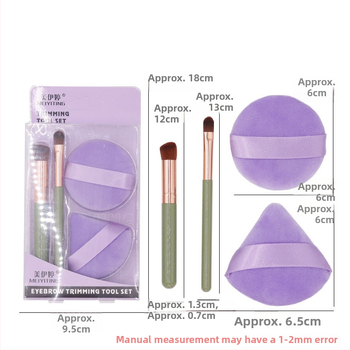 Kreatívna sada štetcov na make-up s púderovou hubkou pre začiatočníkov — obsahuje púderovú hubku, štetec na líca, uhlový štetec na rozjasňovač, štetec na pery
