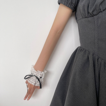 Rukavice Lolita s čipkom i mašnicom, za JK uniformu, nježan djevojački stil