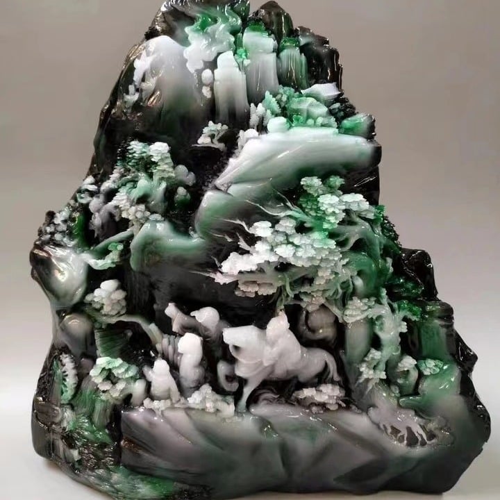 Jade ukras na Putu svile – skulptura od kamena Dushan Furong, ručna izrada, za dom i ured, poklon za useljenje