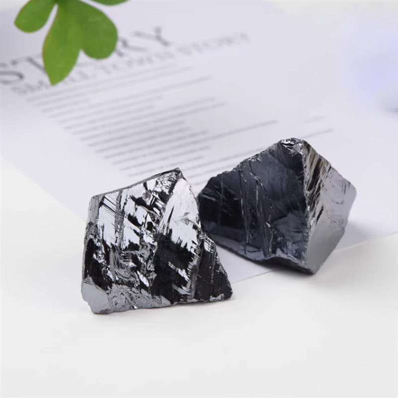 Prirodni terahertz sirovi kamen, ukrasni ornament za rezbarenje, mineralni uzorak kristala, komadi od 100 g (2–5 komada)