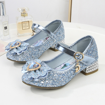 Dječje kožne tenisice za djevojčice, 2025 novi model Elsa princeza iz Frozen, rhinestones i šljokice, Velcro kopčanje