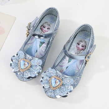 Dječje kožne tenisice za djevojčice, 2025 novi model Elsa princeza iz Frozen, rhinestones i šljokice, Velcro kopčanje