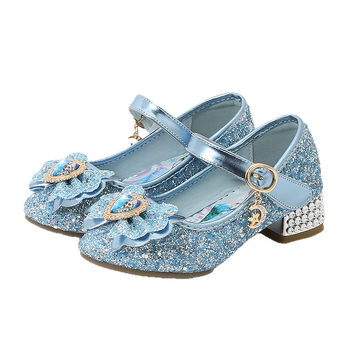 Dječje kožne tenisice za djevojčice, 2025 novi model Elsa princeza iz Frozen, rhinestones i šljokice, Velcro kopčanje