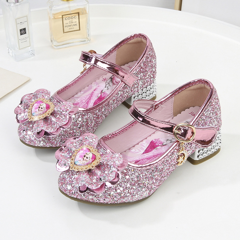 Dječje kožne tenisice za djevojčice, 2025 novi model Elsa princeza iz Frozen, rhinestones i šljokice, Velcro kopčanje