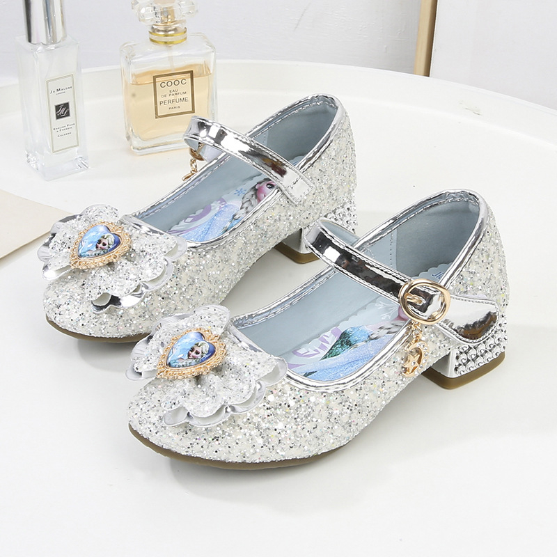 Dječje kožne tenisice za djevojčice, 2025 novi model Elsa princeza iz Frozen, rhinestones i šljokice, Velcro kopčanje