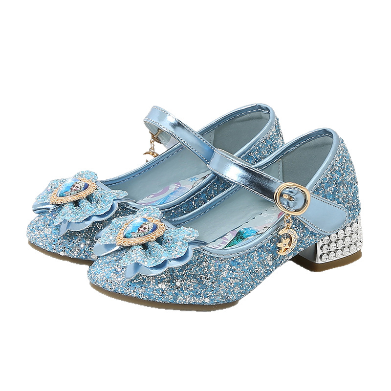 Dječje kožne tenisice za djevojčice, 2025 novi model Elsa princeza iz Frozen, rhinestones i šljokice, Velcro kopčanje