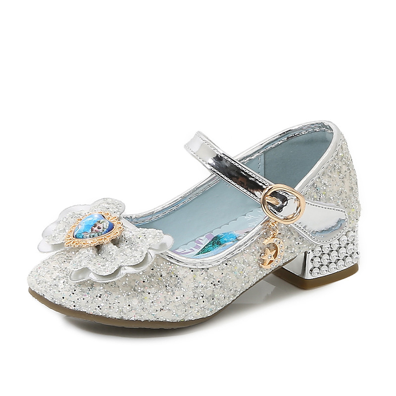 Dječje kožne tenisice za djevojčice, 2025 novi model Elsa princeza iz Frozen, rhinestones i šljokice, Velcro kopčanje