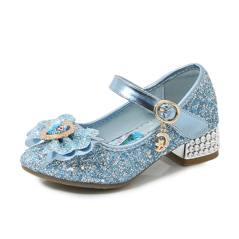 Dječje kožne tenisice za djevojčice, 2025 novi model Elsa princeza iz Frozen, rhinestones i šljokice, Velcro kopčanje