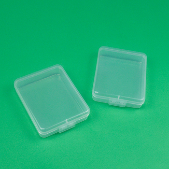 Prozirna pravokutna PP plastična kutija za skladištenje dijelova hardvera, s preklopnim poklopcem, dimenzije 11,3 × 9 × 2,7 cm