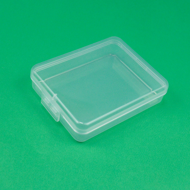 Prozirna pravokutna PP plastična kutija za skladištenje dijelova hardvera, s preklopnim poklopcem, dimenzije 11,3 × 9 × 2,7 cm