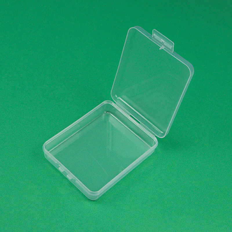 Prozirna pravokutna PP plastična kutija za skladištenje dijelova hardvera, s preklopnim poklopcem, dimenzije 11,3 × 9 × 2,7 cm