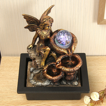 Dekorativni predmet od smole za stol s vodnim tokom i okretna kugla – pogodno za ured, dnevnu sobu i studij