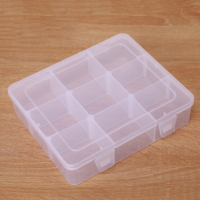 Prozirna odvojiva plastična kutija za pohranu s devet odjeljaka za perlice, nakit i male komponente