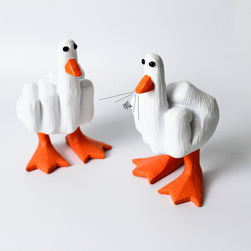 Duck-You figura od smole za vrt, pastoralni stil
