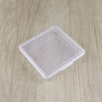 Prozirna PP plastična kutija za male dijelove, perle i dodatke — kutija za skladištenje i izlaganje, dimenzije 10,5×10,5×2,7 cm
