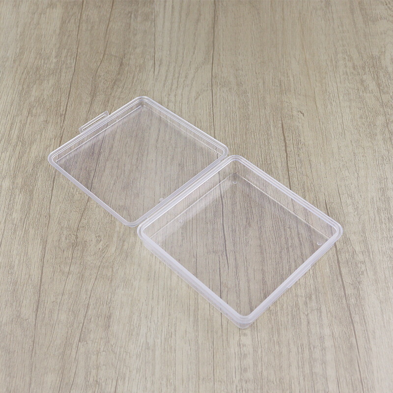 Prozirna PP plastična kutija za male dijelove, perle i dodatke — kutija za skladištenje i izlaganje, dimenzije 10,5×10,5×2,7 cm