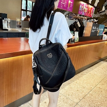 Ruksak od prave kože, unisex, za 14-inčni laptop, kapacitet 36–55 L, urbano-minimalistički stil, korejski stil.