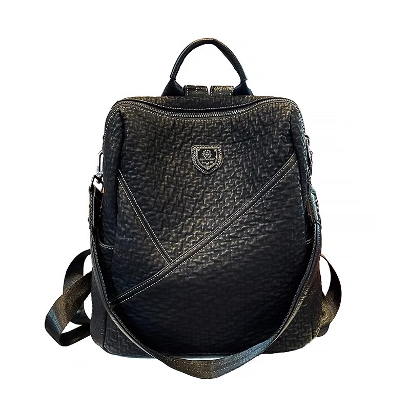 Ruksak od prave kože, unisex, za 14-inčni laptop, kapacitet 36–55 L, urbano-minimalistički stil, korejski stil.