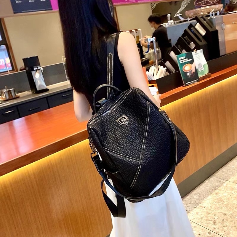 Ruksak od prave kože, unisex, za 14-inčni laptop, kapacitet 36–55 L, urbano-minimalistički stil, korejski stil.