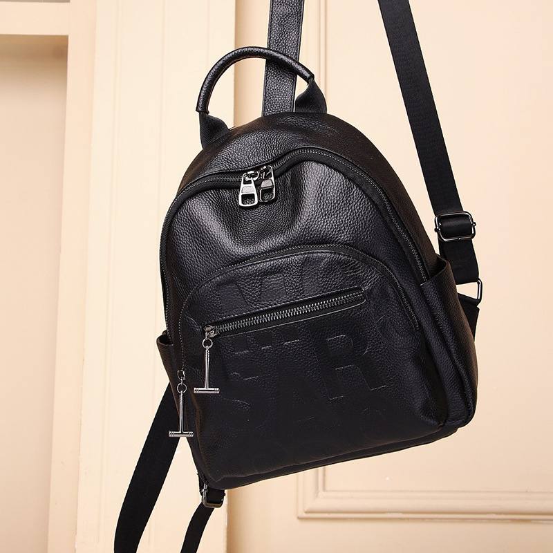 Ženski ruksak od govedje kože vrhunskoga sloja, prava koža, za ramena ili crossbody, putna torba
