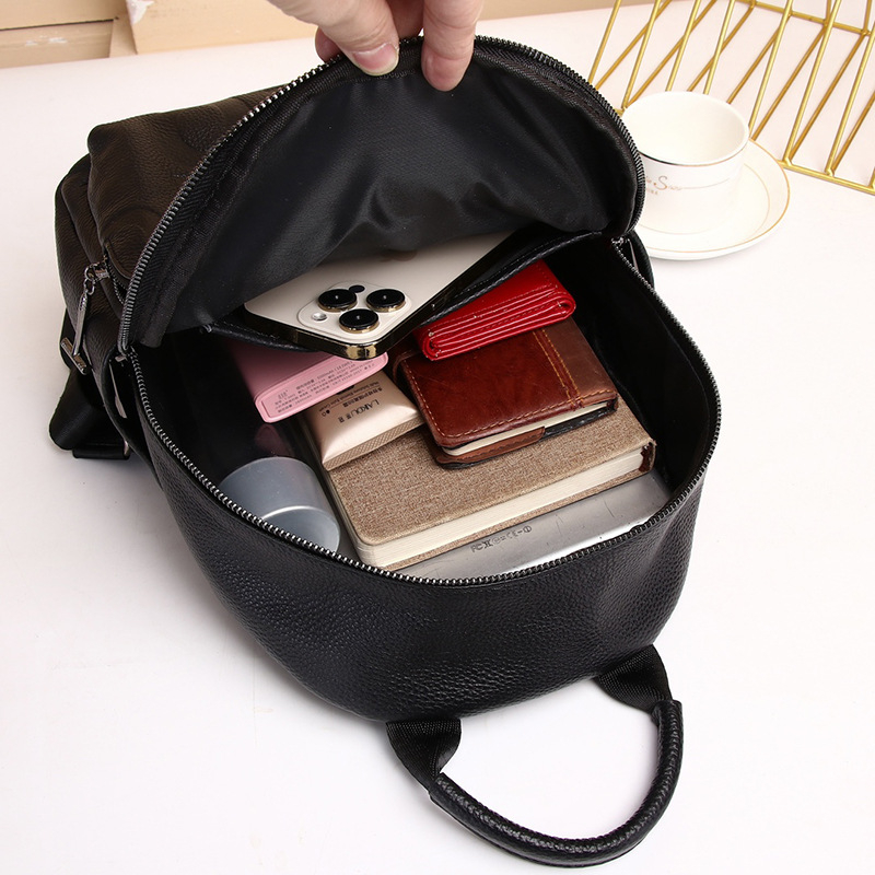 Ženski ruksak od govedje kože vrhunskoga sloja, prava koža, za ramena ili crossbody, putna torba