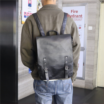 ThreeBox batoh, unisex na cestovanie a kampus, PU koža, nepremokavý a odolný voči opotrebeniu, tvar trapéz, 20–35 L
