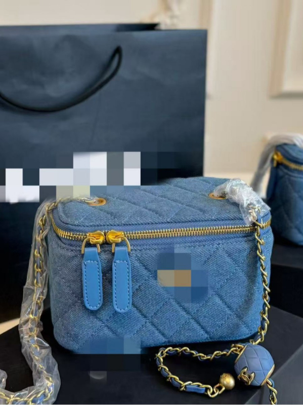 Ženska box torba od tamno plavog denima, 2025 korejskog stila, proljeće-ljeto, visoka kvaliteta, preko ramena i crossbody, mala torba