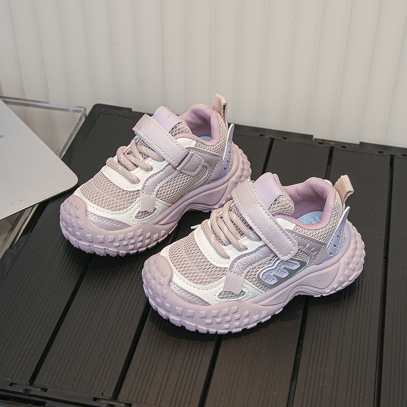 Prozračne dječje tenisice s mrežom - unisex lagane casual tenisice za proljeće 2026, s Velcro zatvaranjem