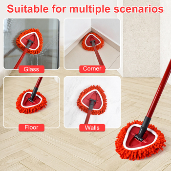 Rotirajuća zamjenska glava za mop za O-Cedar Easywring, crvena Chenille navlaka za mop