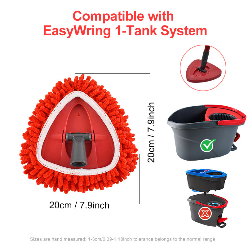 Rotirajuća zamjenska glava za mop za O-Cedar Easywring, crvena Chenille navlaka za mop
