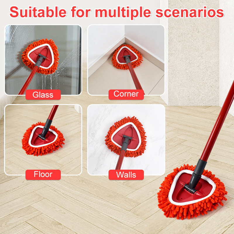 Rotirajuća zamjenska glava za mop za O-Cedar Easywring, crvena Chenille navlaka za mop