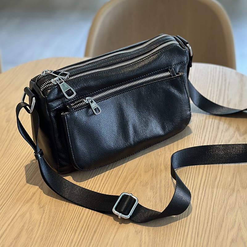 Nova crossbody torba u japanskom stilu od vršne goveđe kože, retro dizajn s višestrukim pretincima, mekana koža, korejskog stila ramena torba, prava koža, za svakodnevnu upotrebu