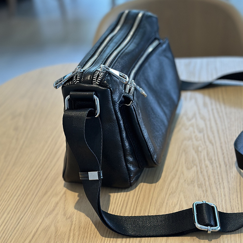 Nova crossbody torba u japanskom stilu od vršne goveđe kože, retro dizajn s višestrukim pretincima, mekana koža, korejskog stila ramena torba, prava koža, za svakodnevnu upotrebu