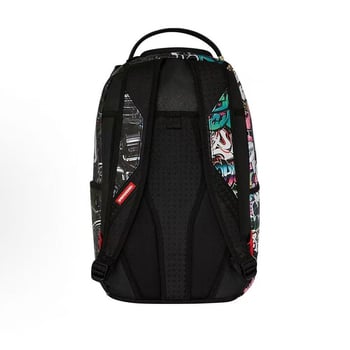 PU batoh s graffiti, street style, 20–35 L, vhodný pre 12-palcový notebook, unisex, pre vonkajšie športy