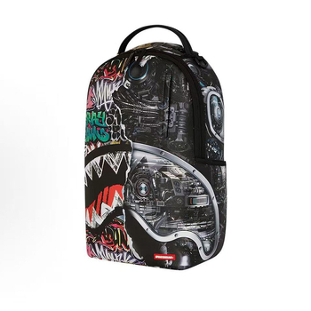 PU batoh s graffiti, street style, 20–35 L, vhodný pre 12-palcový notebook, unisex, pre vonkajšie športy