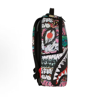 PU batoh s graffiti, street style, 20–35 L, vhodný pre 12-palcový notebook, unisex, pre vonkajšie športy