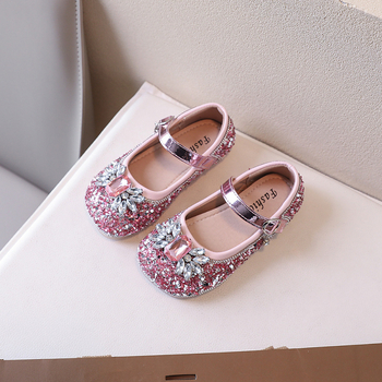 KALE rhinestone hercegnőcipő lányoknak, PU bőr, puha talp, Velcro-zárás, alacsony felső rész, minden évszakban, erdei lány stílus