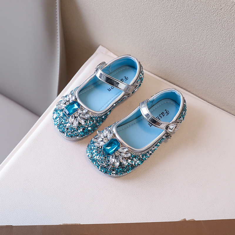 KALE rhinestone hercegnőcipő lányoknak, PU bőr, puha talp, Velcro-zárás, alacsony felső rész, minden évszakban, erdei lány stílus