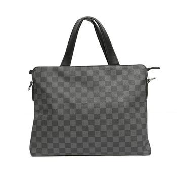 Muška PU kožna torba za dokumente i laptop, karirani uzorak, lagana poslovna torba za putovanja preko ramena ili crossbody